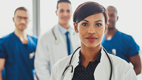 doctors with a woman up front