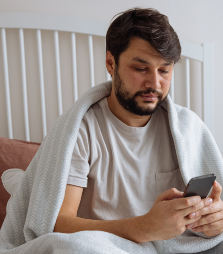 sick patient talking to a doctor on demand