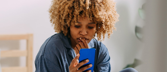 a female patient looks worried
