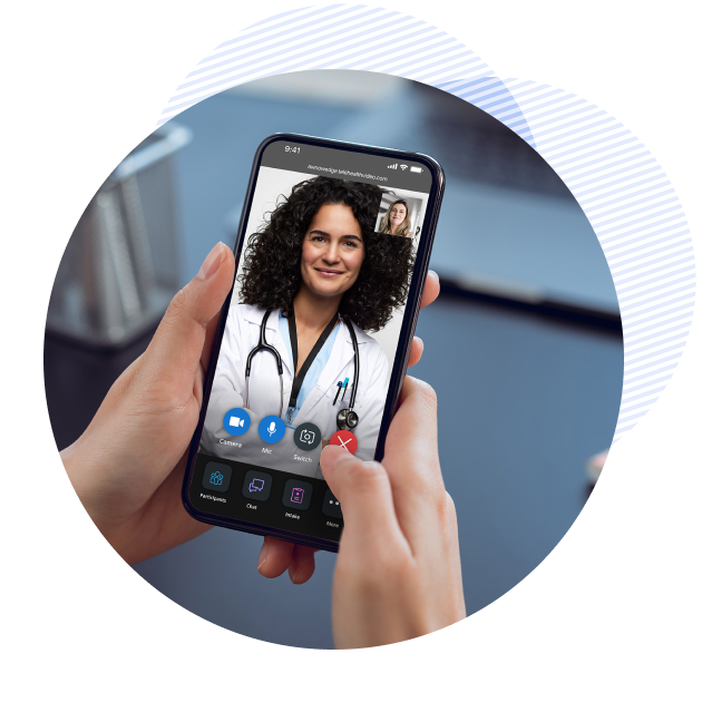 patient holding a device