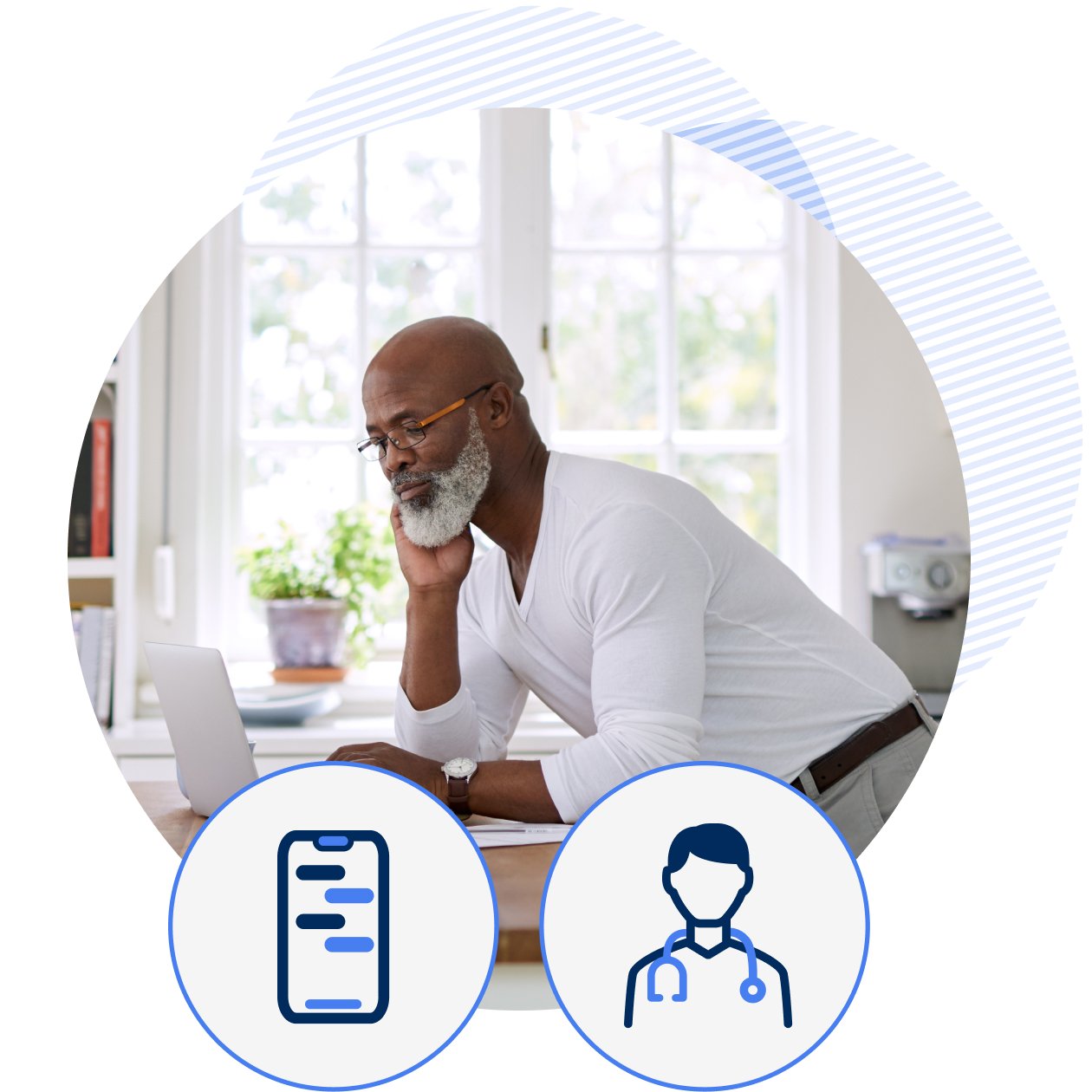patient on his laptop talking to his provider