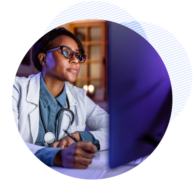 provider on her computer