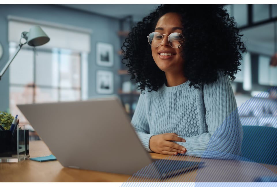 patient on her laptop- gaps in care