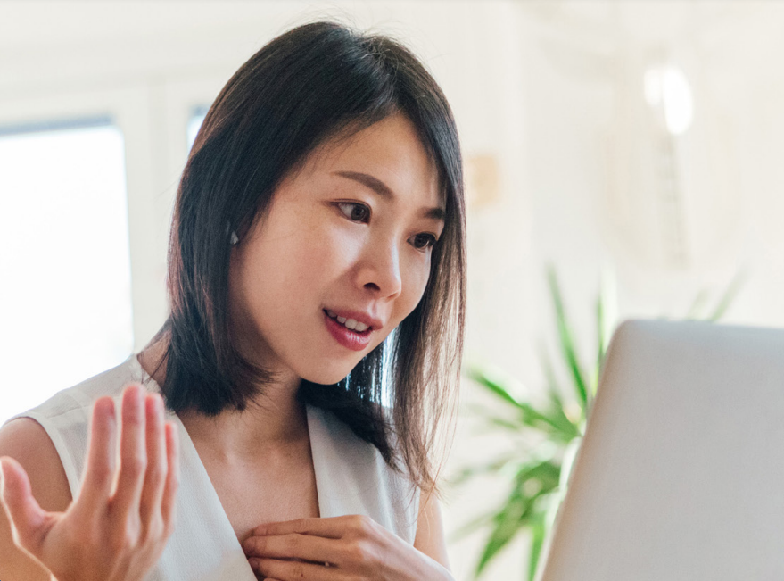 woman talking to provider